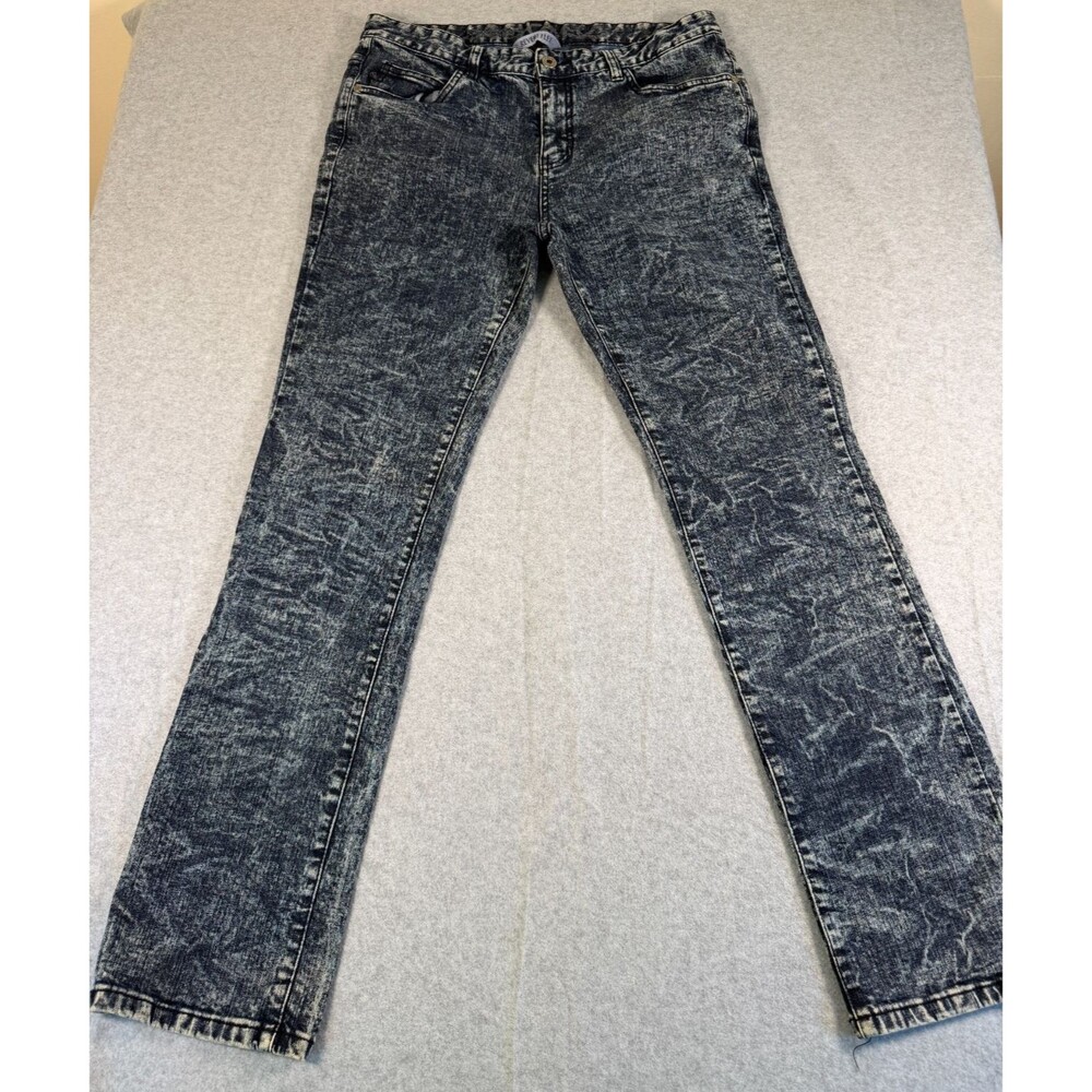 CCS  Revert Flex Retro Mens Acid Wash Blue Jeans 34X32‎ Rocker Straight  SKU140